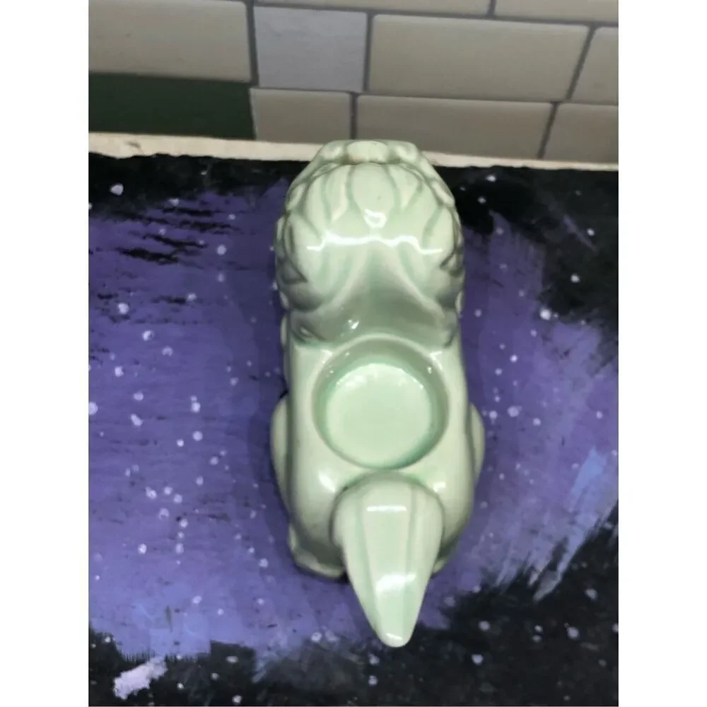 Foo Dog Candle Holder—VNT MCM Celadon Green Asian Style Figure